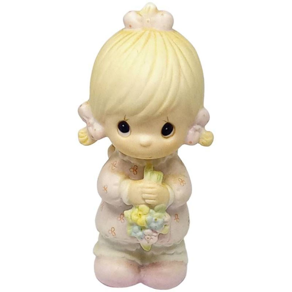 1983 Enesco Precious Moments Flower Girl ceramic handmade figurine wedding gift